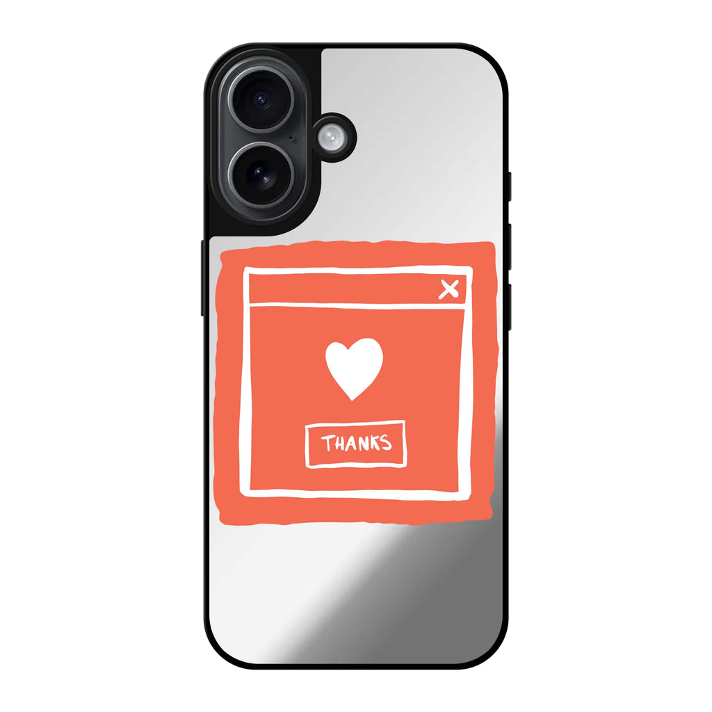 Reflective iPhone 16 Mirror Case –Sweet THANKS Design