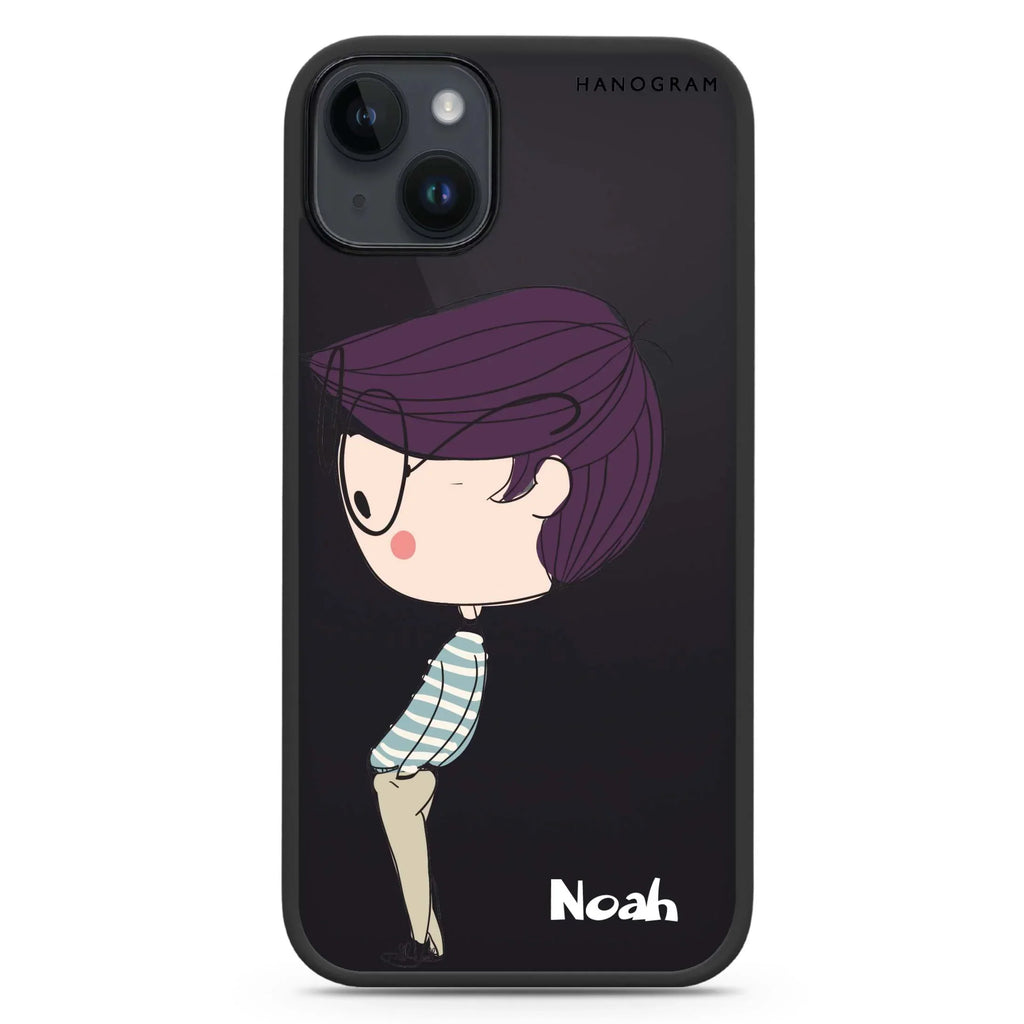 Boy kissing iPhone 15 Plus Impact Guard Bumper Case