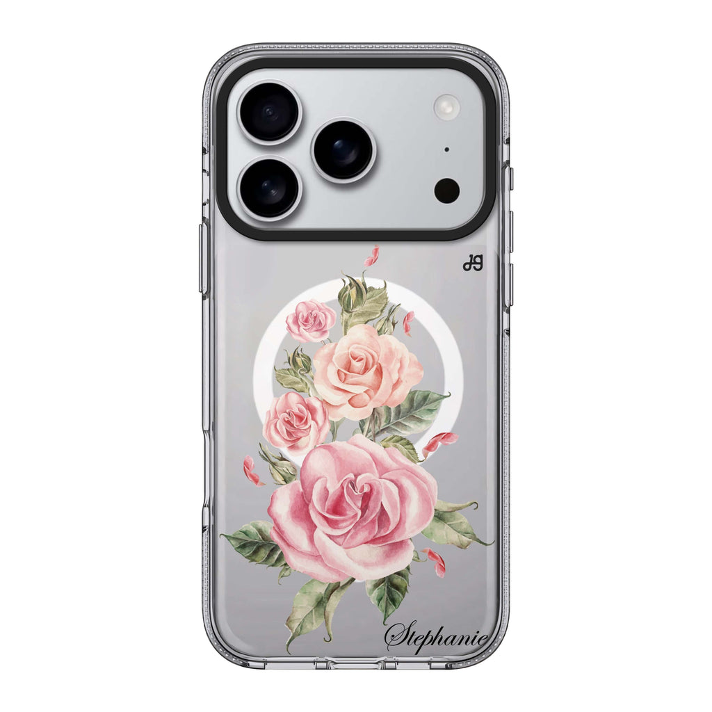 Pink Watercolor Floral personalized name pink flower floral watercolor iPhone 17 Pro Max ultra clear case