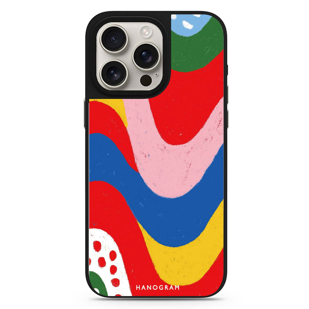 Candy Stripe Glow cute aesthetic design iPhone 16/15/14 Pro Max & Pro mirror case