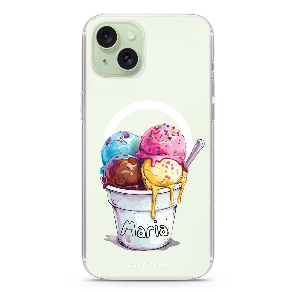 Sweet Scoops iPhone 15 Plus MagSafe Compatible Ultra Clear Case