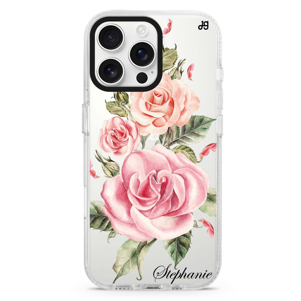 Pink Watercolor Floral iPhone 16 Pro & 16 Pro Max Case - Personalized and Stylish Protection
