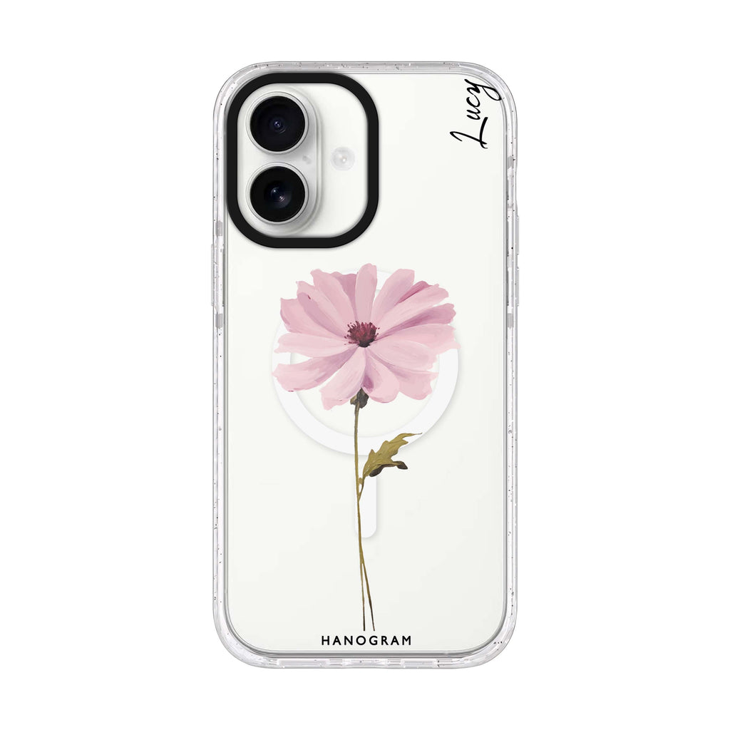Garden Serenity personalized name iPhone 17 ultra clear MagSafe case, front product view