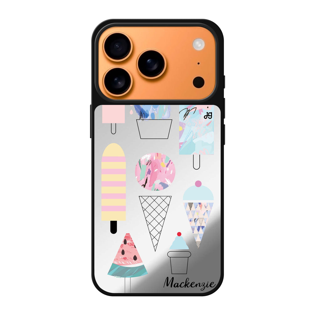 Artistic Ice cream II personalized name ice cream food iPhone 17 Pro Max mirror case