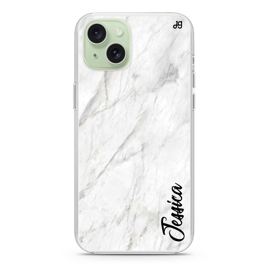 White Marble – Deep Love iPhone 15 plus Ultra Clear Case