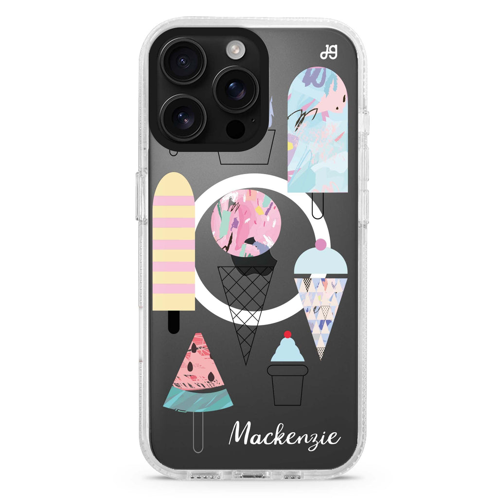 Artistic Ice cream II MagSafe Compatible iPhone 16 Pro Ultra Clear Case - Personalized and Stylish Protection