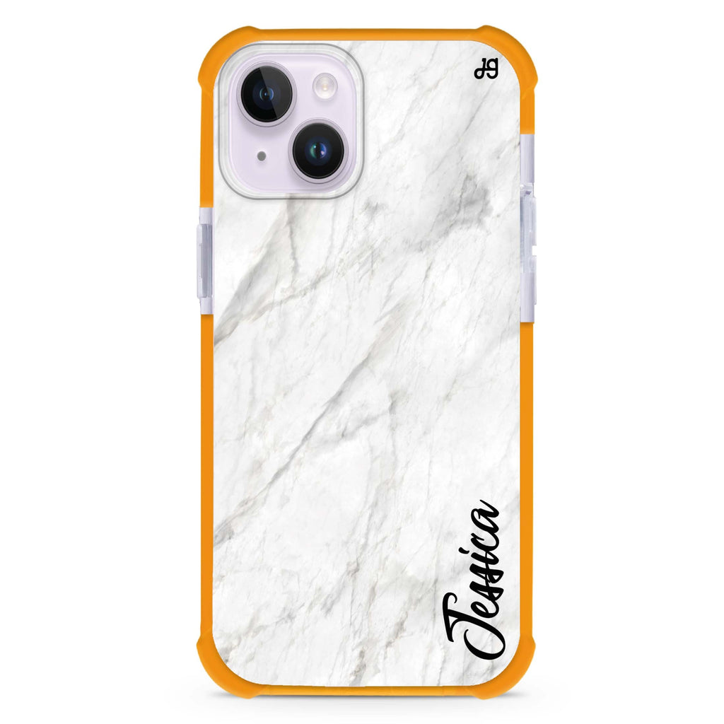 White Marble – Deep Love iPhone 15 Plus MagSafe Compatible Ultra Shockproof Case