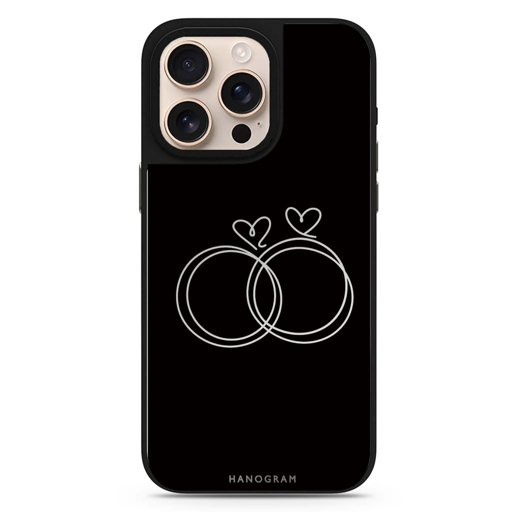 Silver Heartloops MagSafe Compatible Mirror Case – design view 1