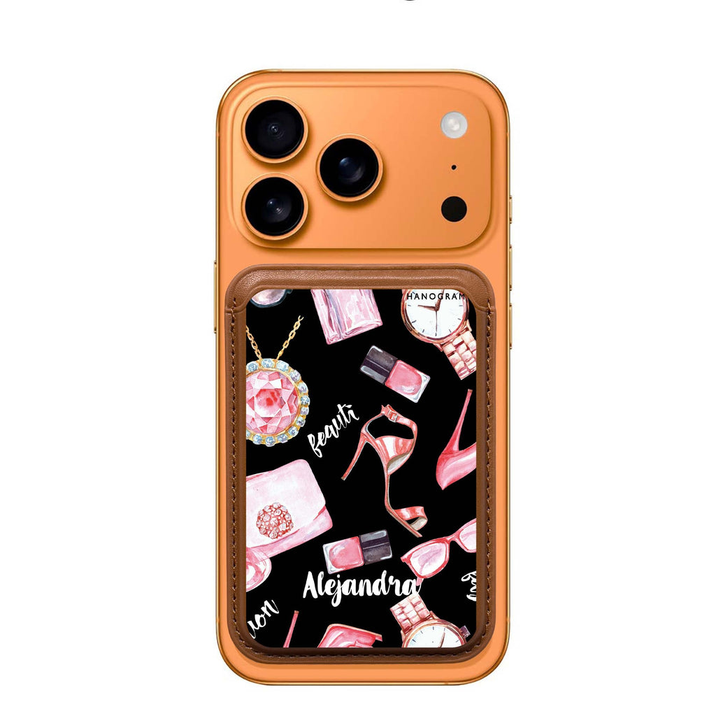 Fashion Sets custom name MagSafe wallet for iPhone, personalized magnetic card holder, main view