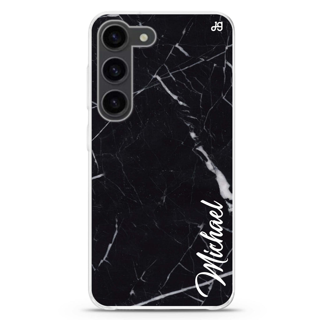 Black Marble Deep Love personalized ultra-clear case for Samsung Galaxy S23/S22, front view