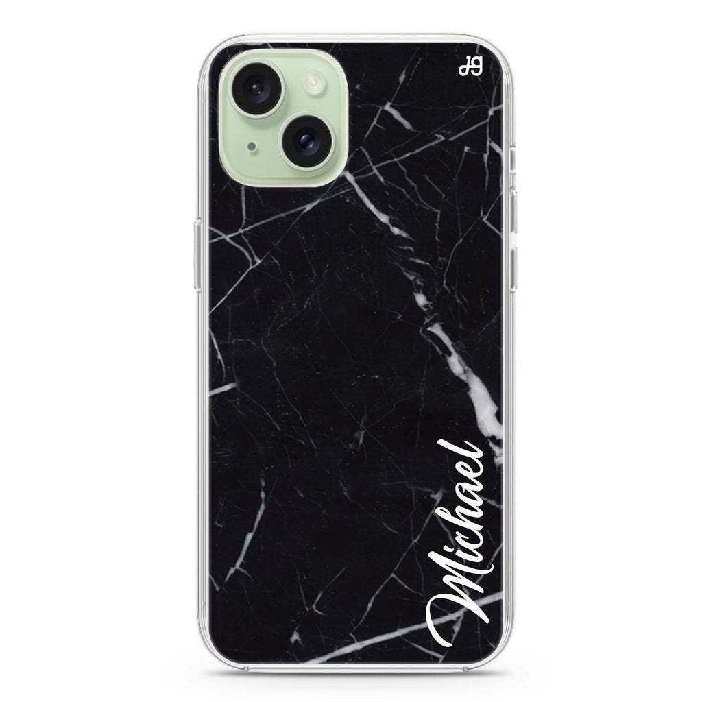 Black Marble – Deep Love iPhone 15 Plus MagSafe Compatible Ultra Clear Case