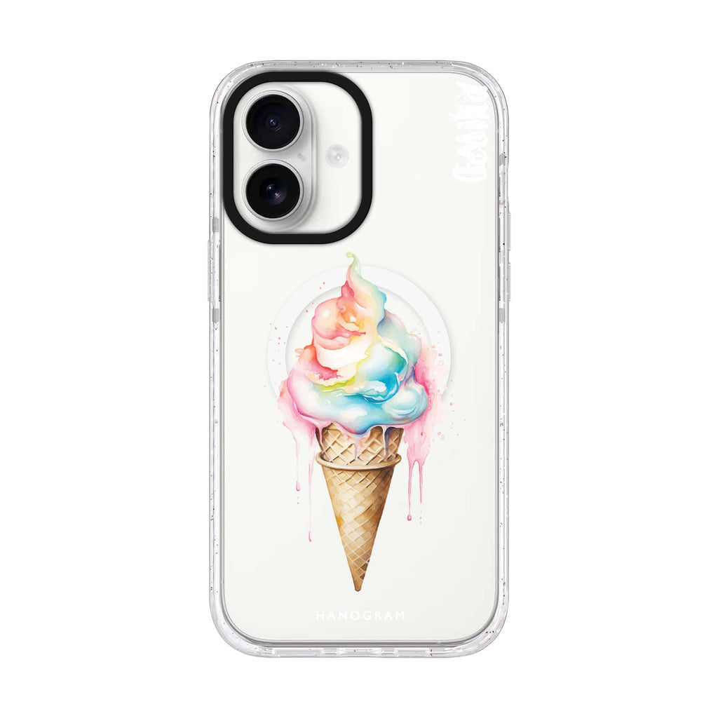 Frozen Bliss personalized name iPhone 17 ultra clear MagSafe case, front product view