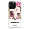 Vintage Fashion custom name iPhone 16/15/14 Pro Max & Pro ultra clear case typography design, front product view