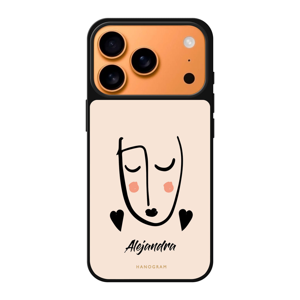 Lovely Face personalized name portrait iPhone 17 Pro Max mirror case