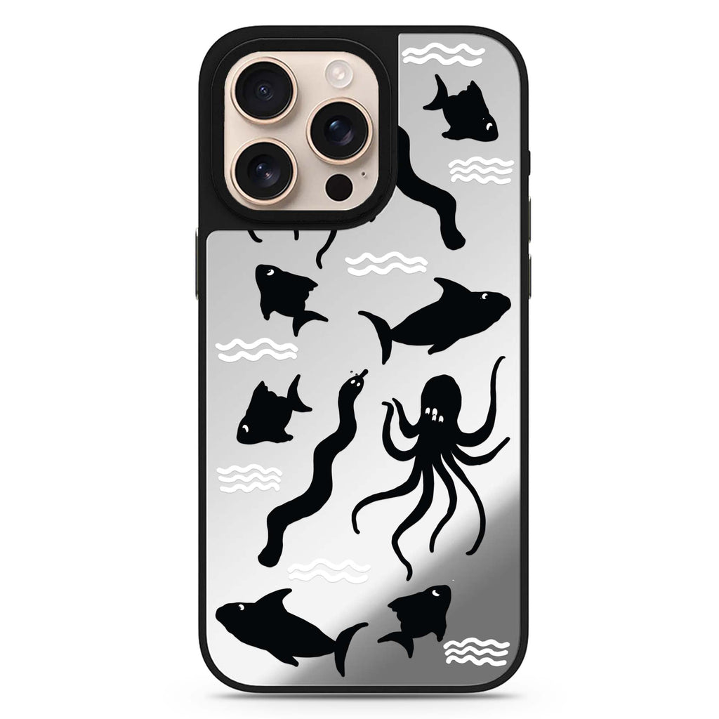Water, Ocean and Sea Animals sleek reflective design iPhone 16/15/14 Pro Max & Pro mirror case