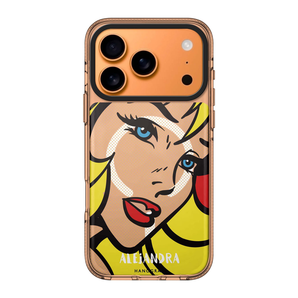 Pop Girl personalized name portrait playful iPhone 17 Pro Max ultra clear case