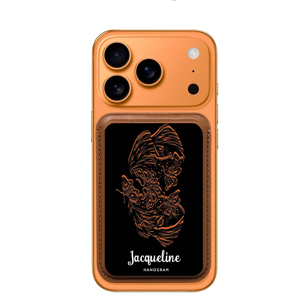 Artistic Face II custom name MagSafe wallet for iPhone, personalized magnetic card holder, main view
