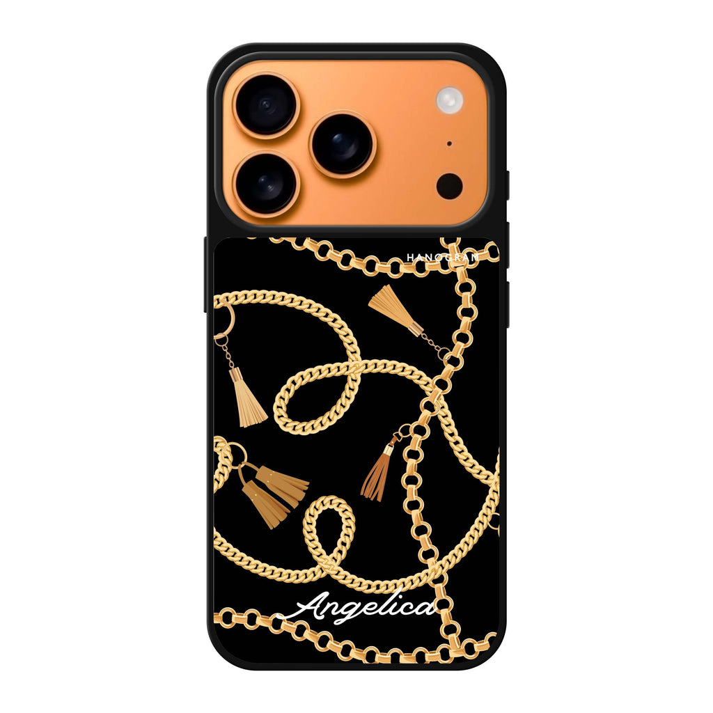 Belt and Chain I personalized name fashion iPhone 17 Pro Max mirror case
