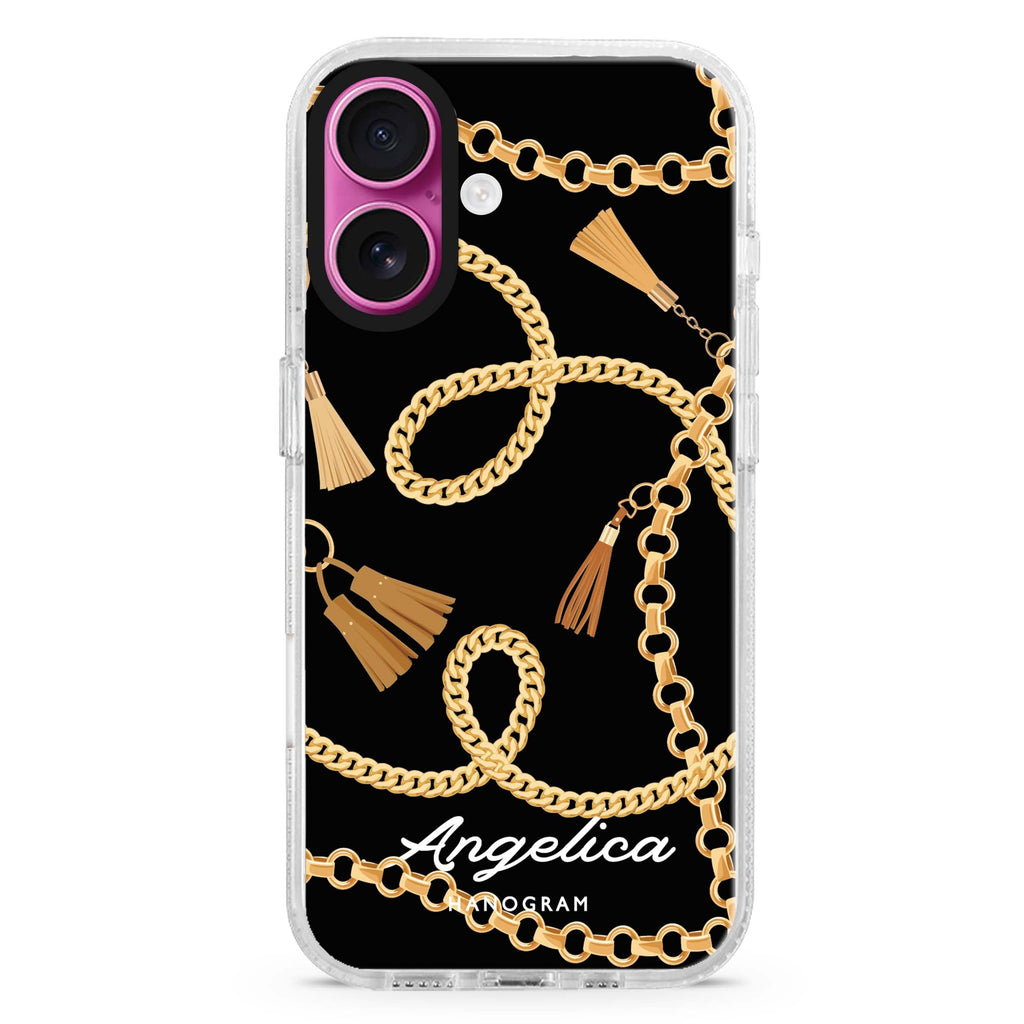 Belt and Chain I MagSafe Compatible iPhone 16 Ultra Clear Case - Personalized and Stylish Protection