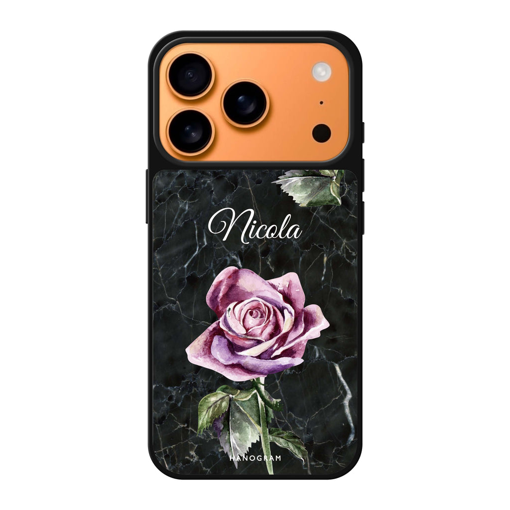 Black Marble personalized name black marble iPhone 17 Pro Max mirror case