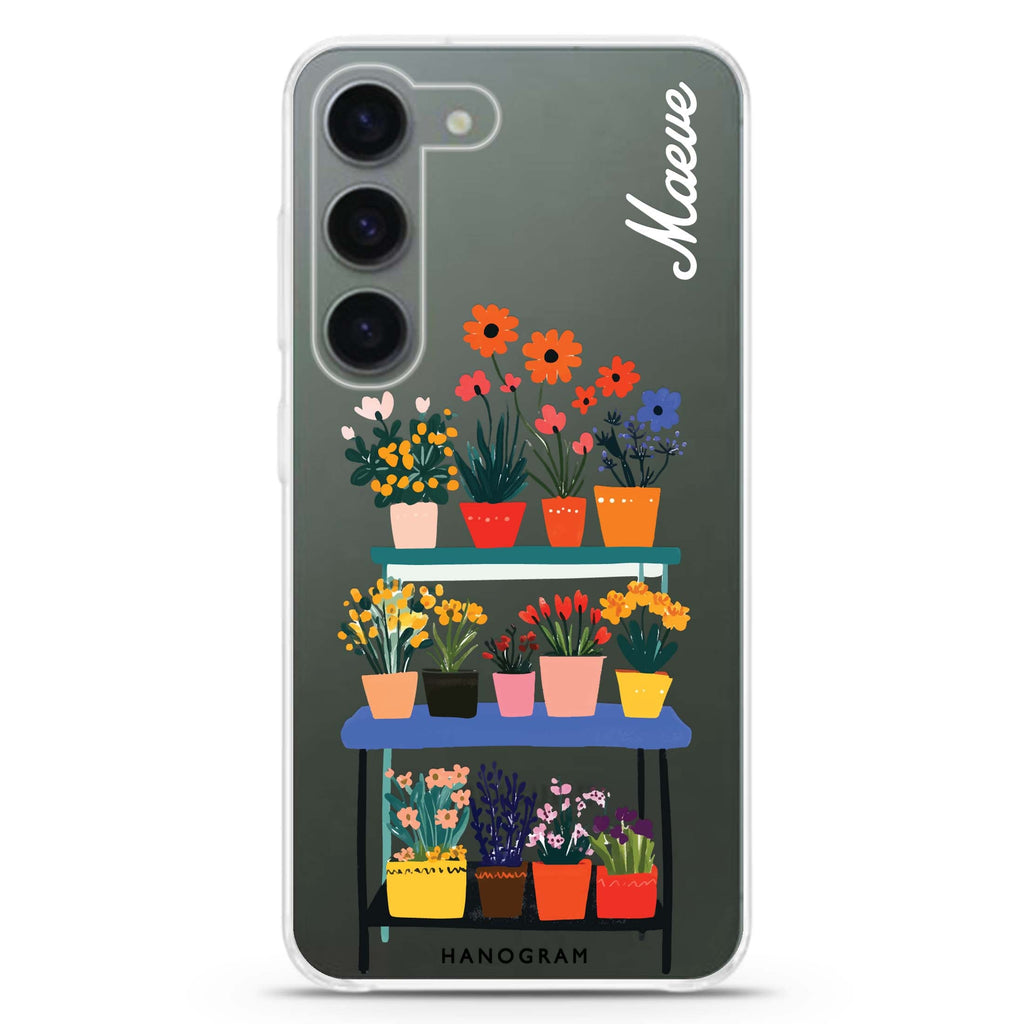 Petal Pop personalized ultra-clear case for Samsung Galaxy S23/S22, front view