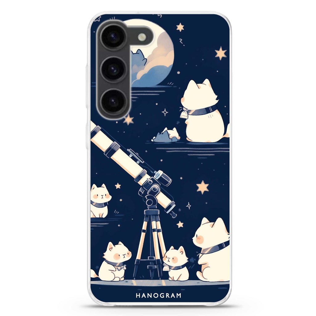 Stargazer Purr ultra-clear case for Samsung Galaxy S23/S22, front view