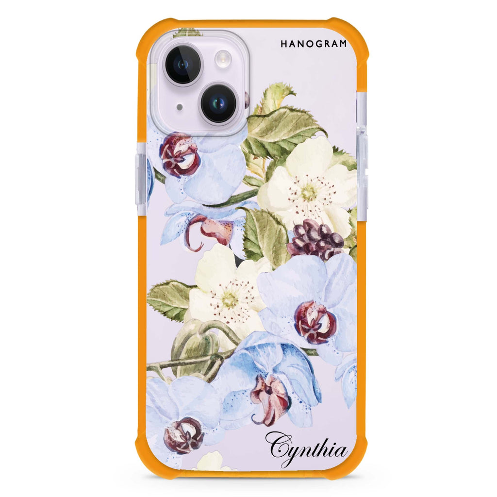 Light Blue Floral iPhone 15 Plus Ultra Shockproof Case