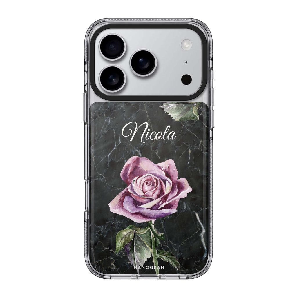 Black Marble personalized name black marble iPhone 17 Pro Max ultra clear case