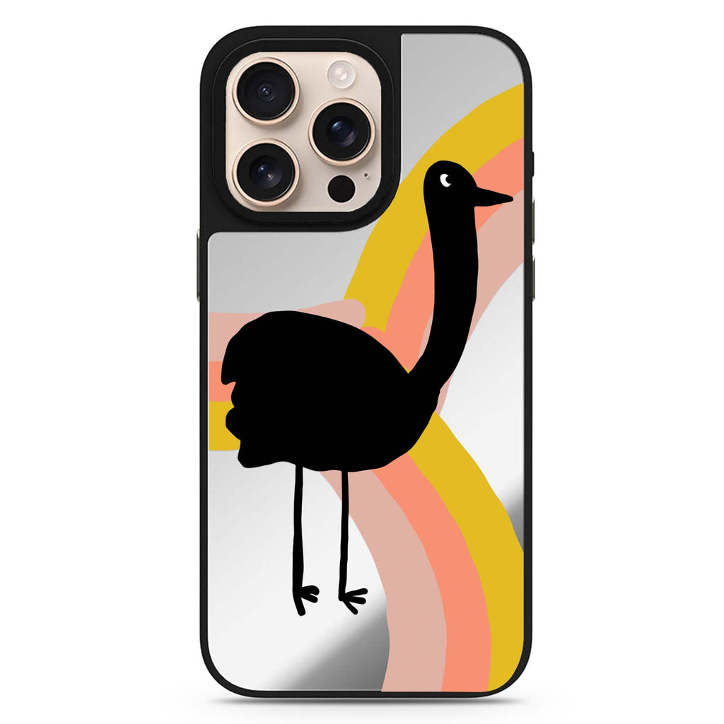 Rainbow Bird animal design iPhone 16/15/14 Pro Max & Pro mirror case