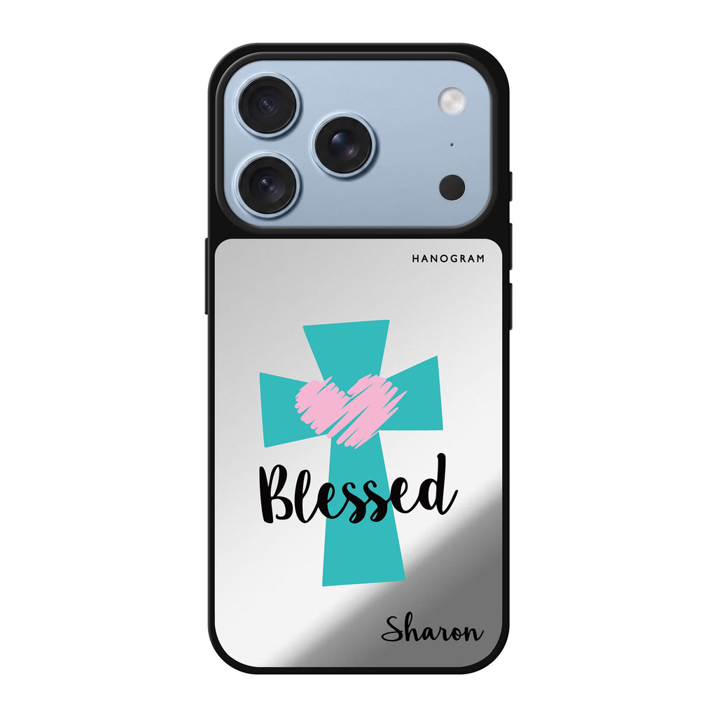 Blessed personalized name iPhone 18 Pro Max mirror case