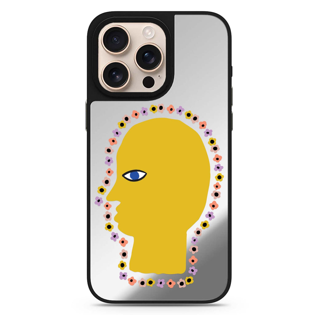 Floral Brain floral design iPhone 16/15/14 Pro Max & Pro mirror case