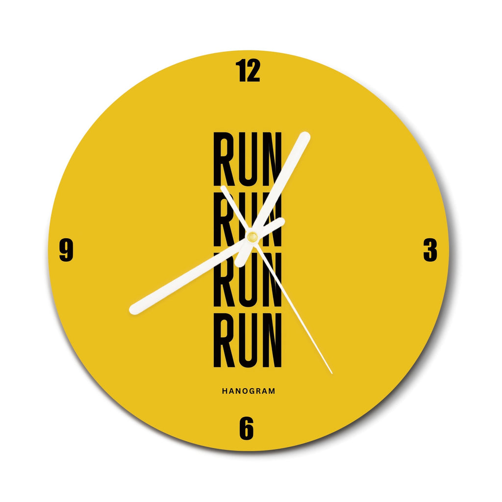 Run Repeat premium glass wall clock, decorative home decor clock, main view