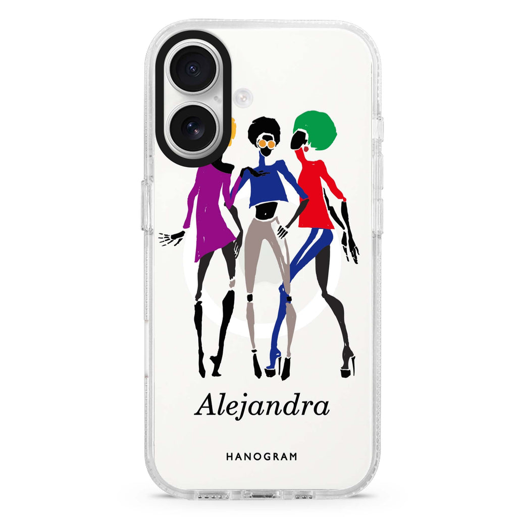 Artistic Girls MagSafe Compatible iPhone 16 Ultra Clear Case - Personalized and Stylish Protection