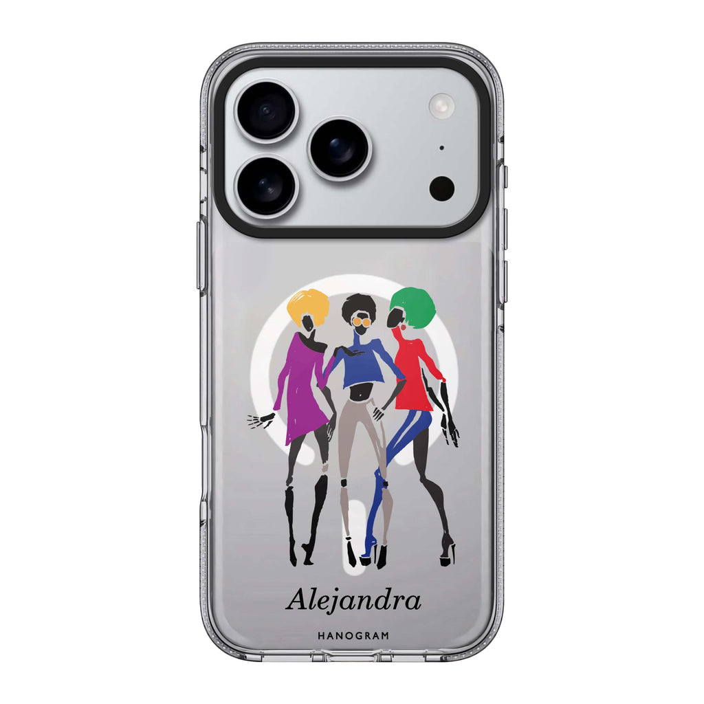 Artistic Girls personalized name portrait iPhone 17 Pro Max ultra clear case