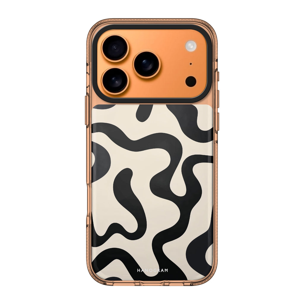 Interlock Noir black graphic dark iPhone 17 Pro Max ultra clear case