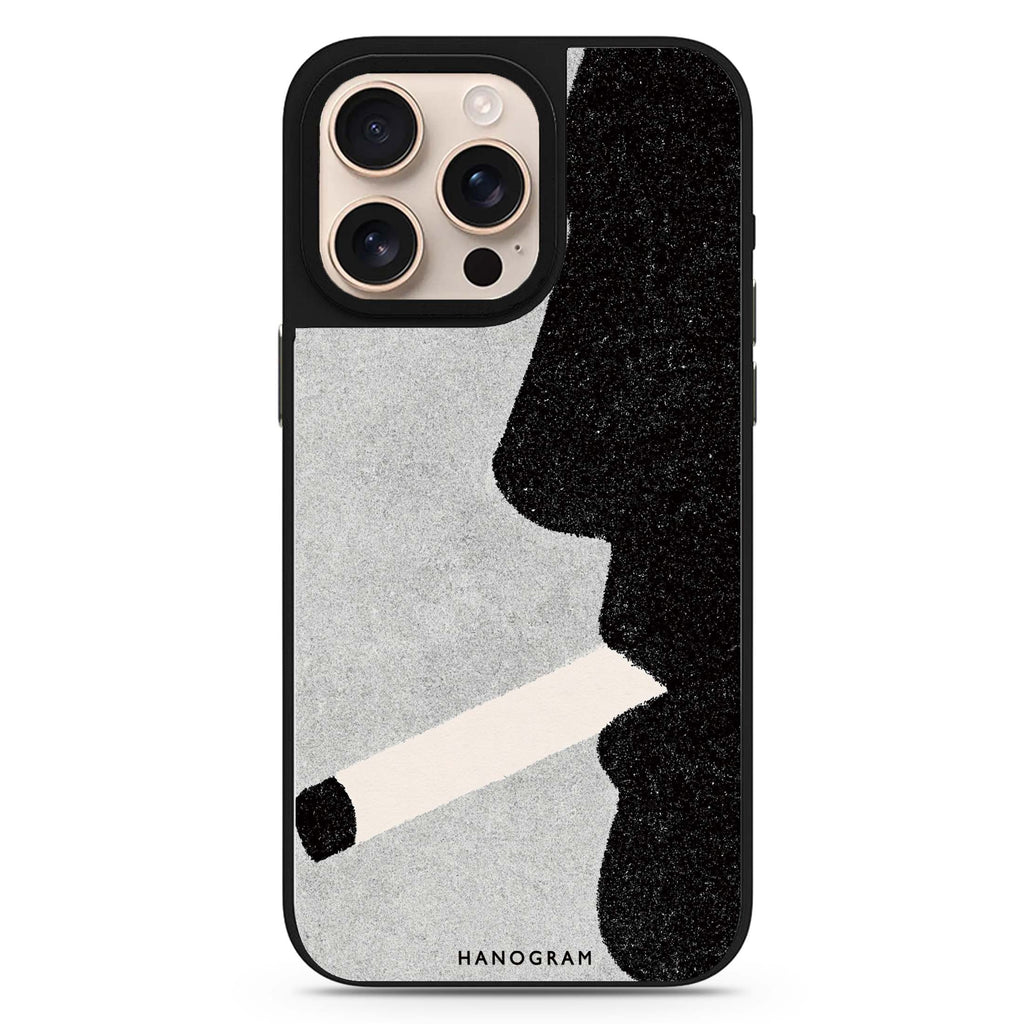 Noir Smoke Portrait MagSafe Compatible Mirror Case – design view 1