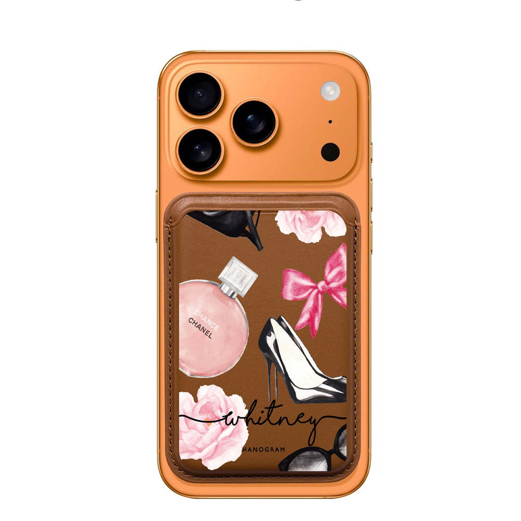Fashion Cosmetic custom name MagSafe wallet for iPhone, personalized magnetic card holder, main view