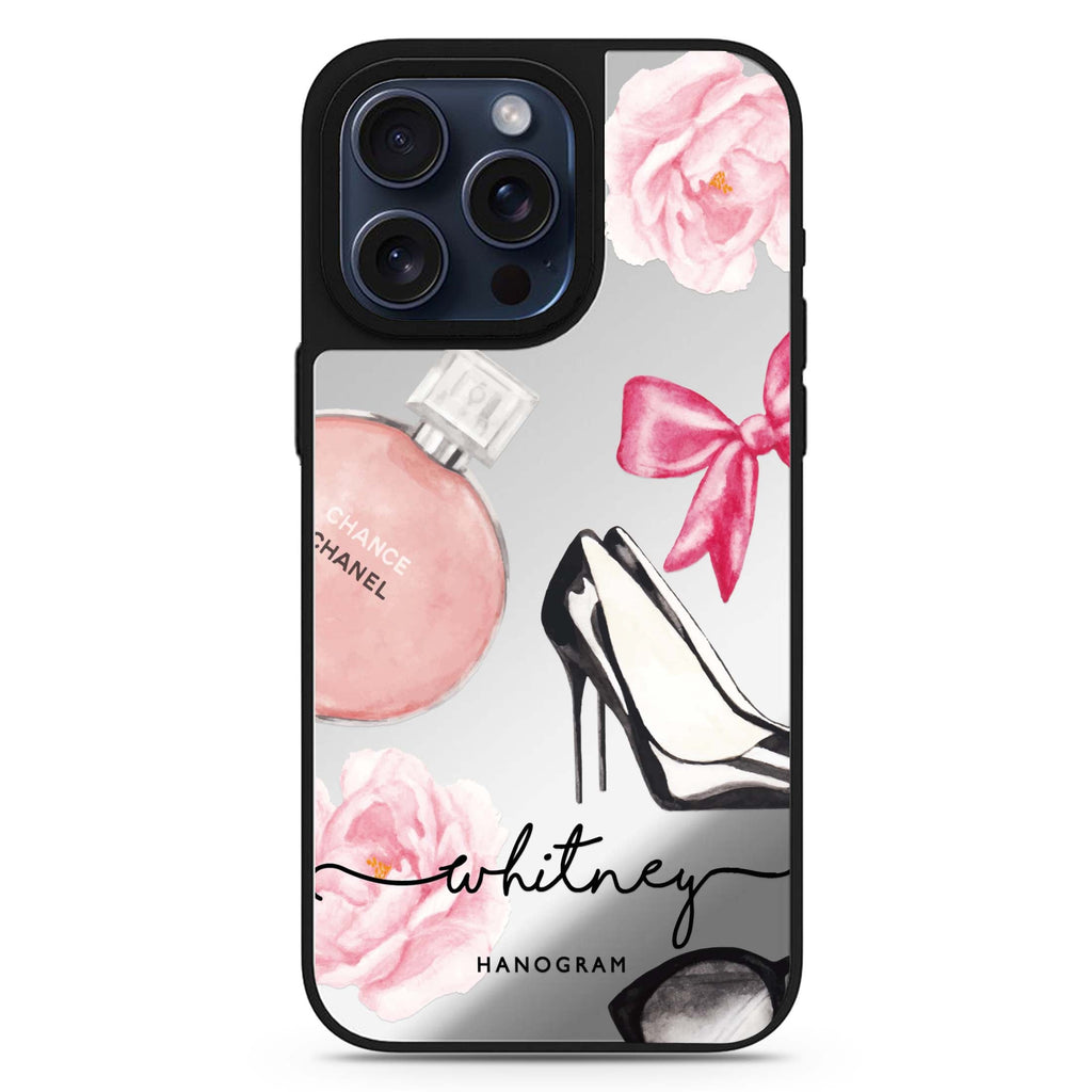 Fashion Cosmetic personalized name MagSafe mirror case for iPhone 16/15/14 Pro Max and Pro, main view