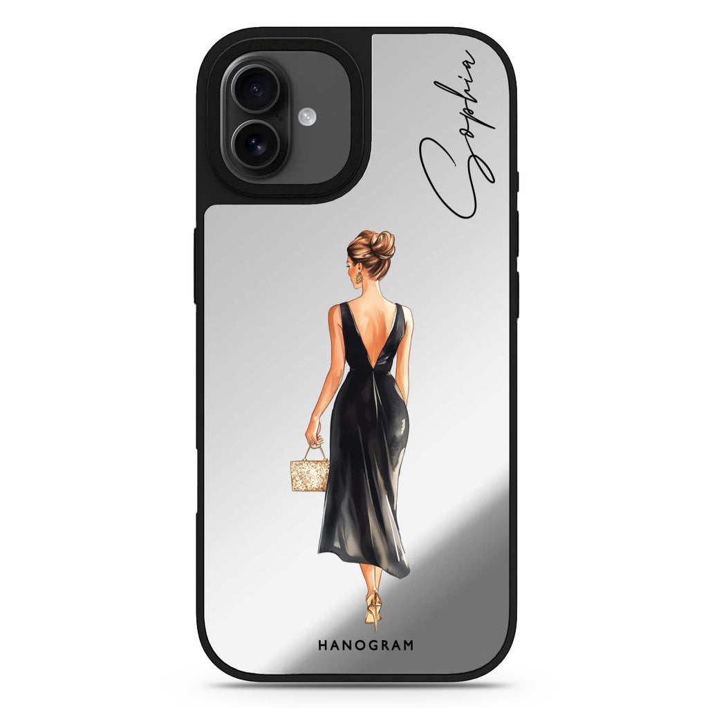 Midnight Glow personalized name iPhone 17 mirror case