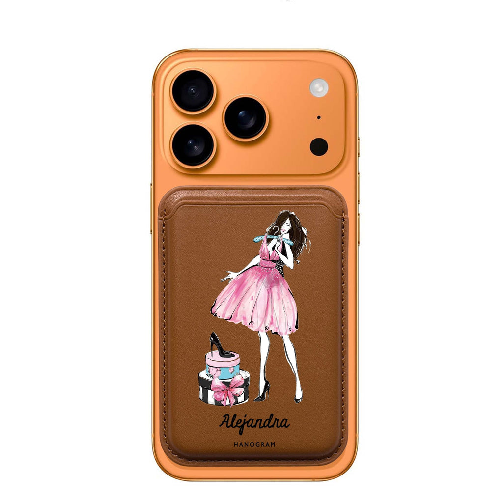 Fashion Party custom name MagSafe wallet for iPhone, personalized magnetic card holder, main view