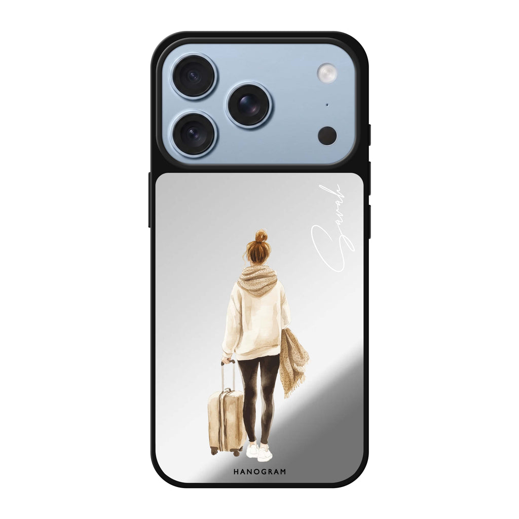 Weekend Stroll personalized name travel iPhone 18 Pro Max mirror case