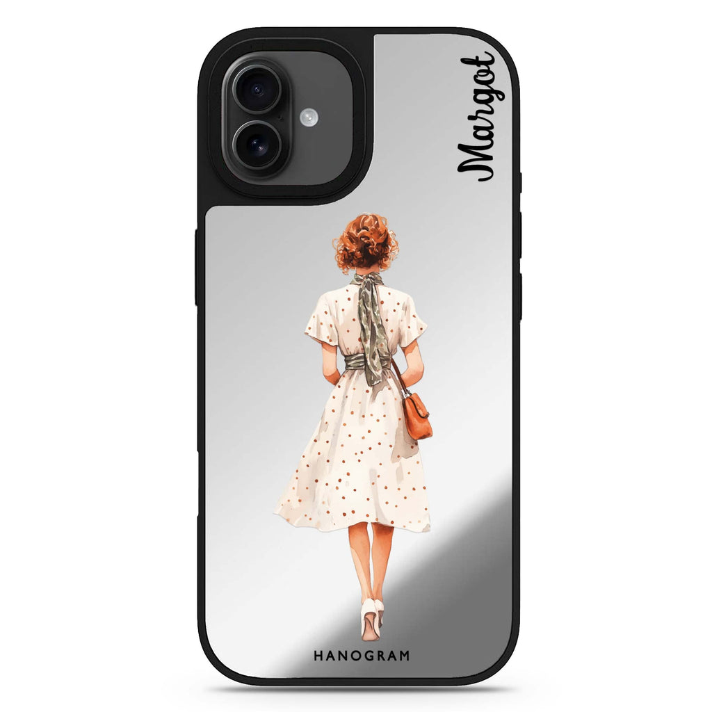 Dot Days personalized name pattern design iPhone 17 mirror case