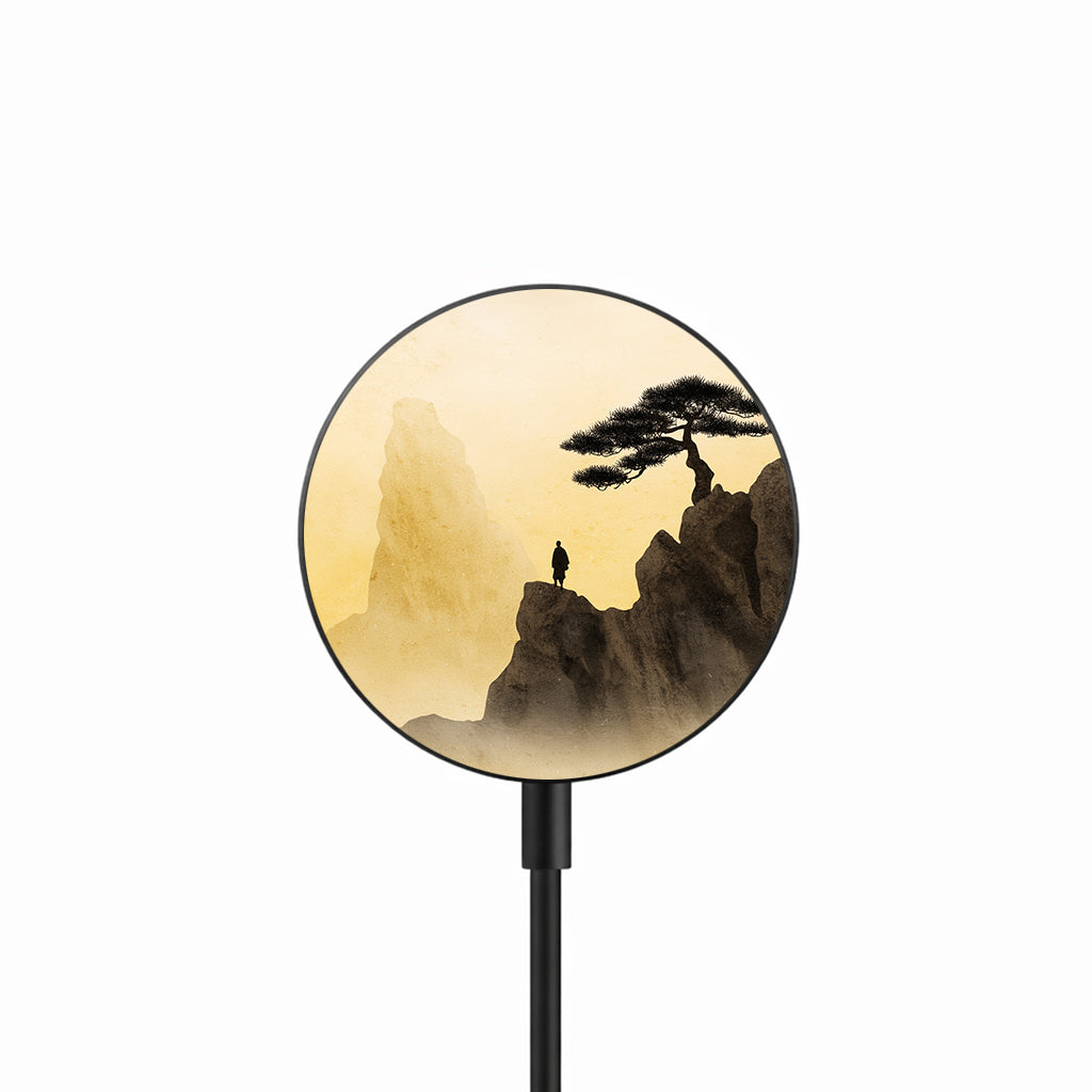Peaceful Pine Ridge 25W Qi2.2 magnetic wireless charger front view