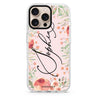 Glamorous Garden custom name iPhone 16/15/14 Pro Max & Pro ultra clear case typography design, front product view