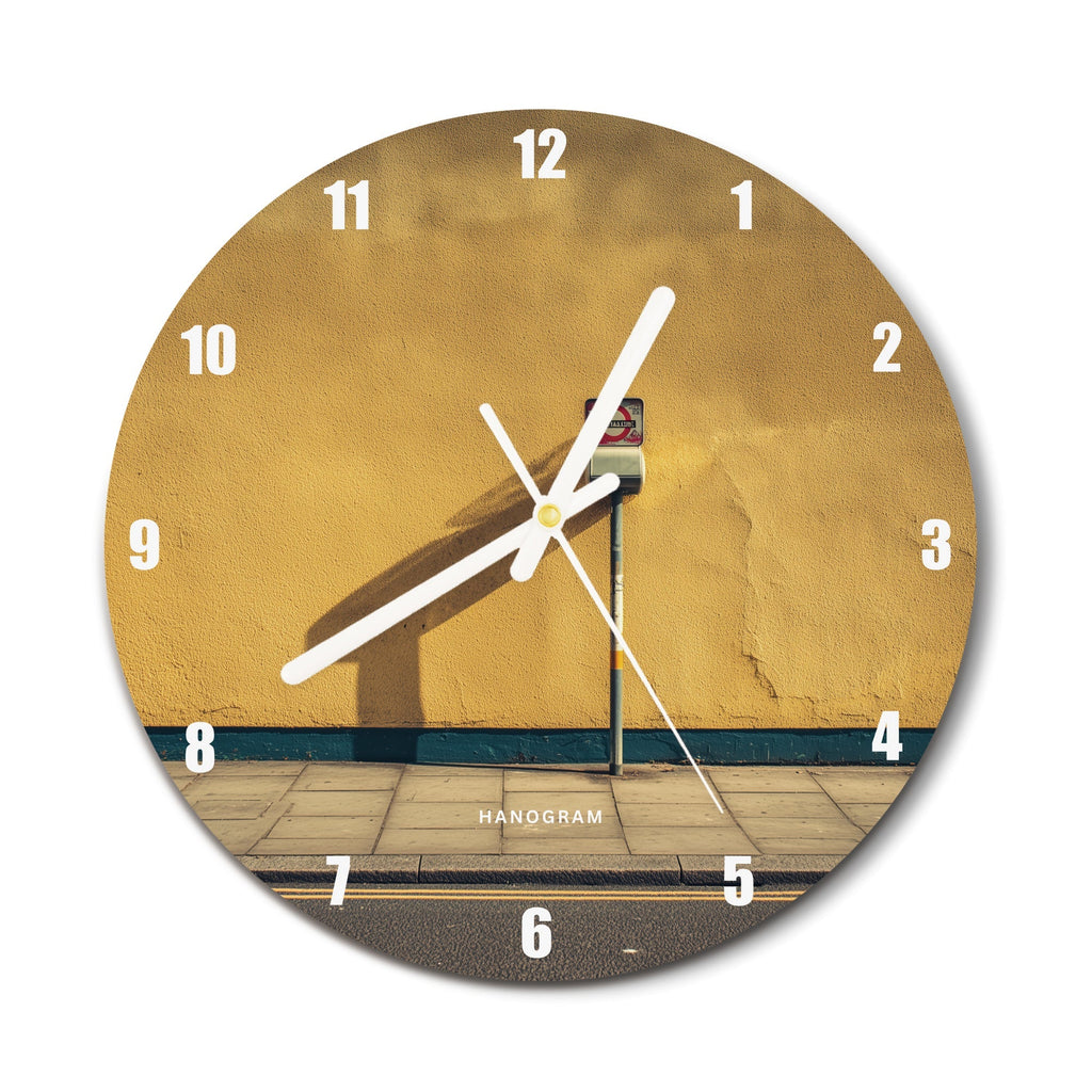 Golden Wall Minimal premium glass wall clock, gold accent home decor clock, main view