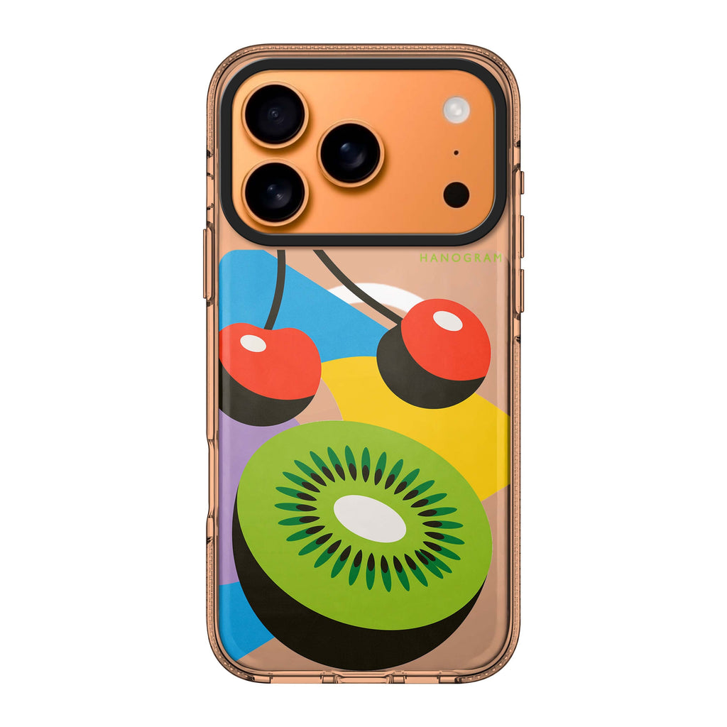 Kiwi Cherry Colorblock iPhone 17 Pro Max Ultra Clear Case - Image 1