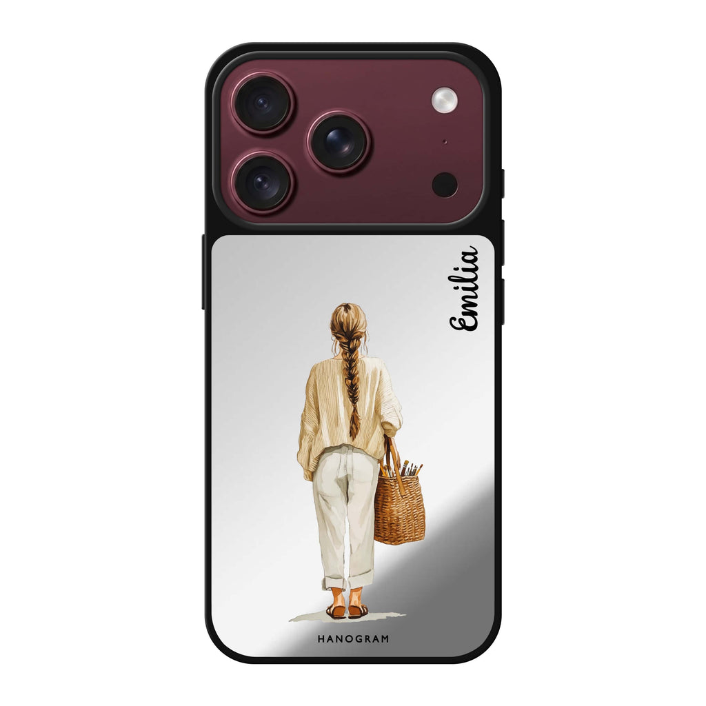 Linen Days personalized name iPhone 18 Pro Max mirror case