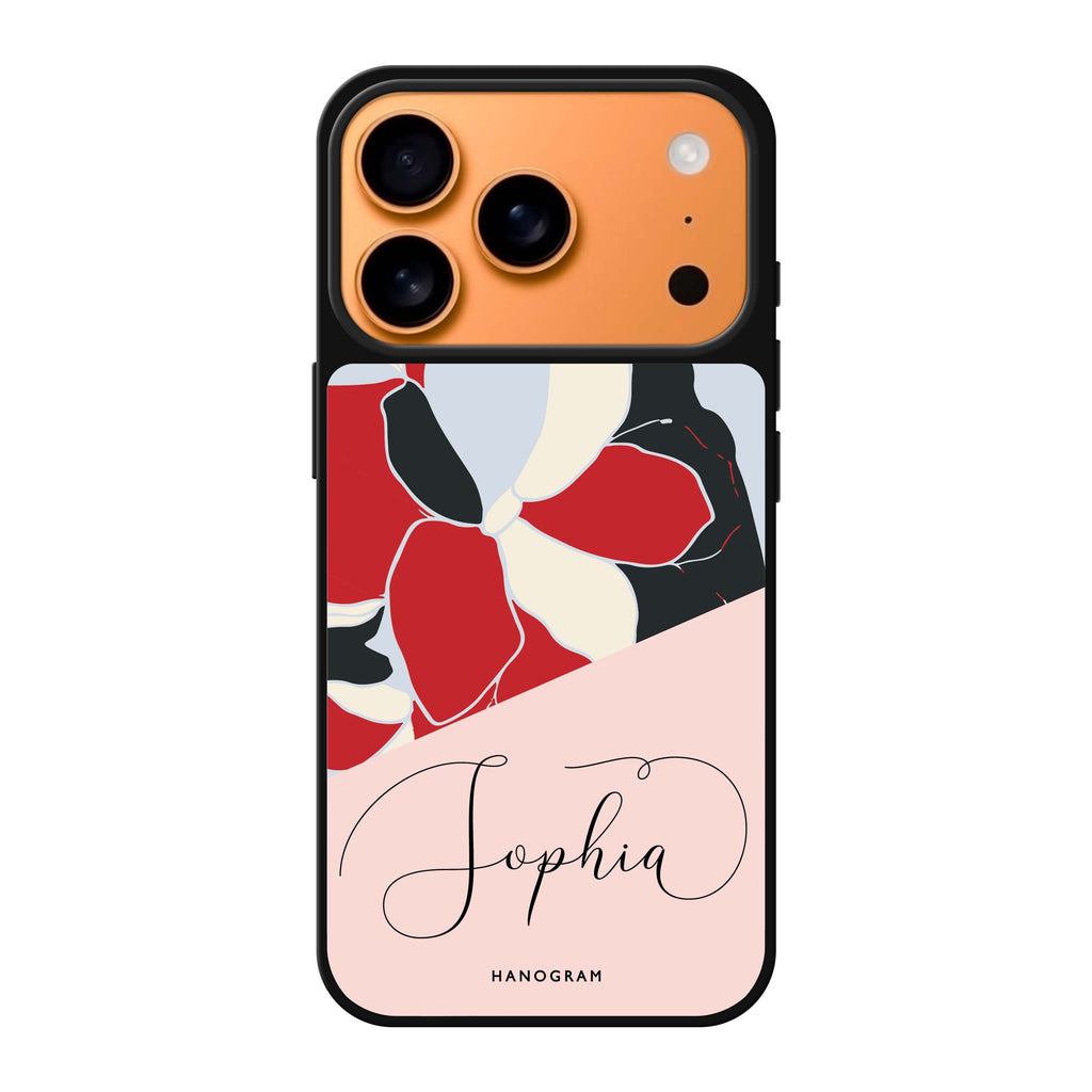 Floral POP personalized name spring flower floral playful iPhone 17 Pro Max mirror case