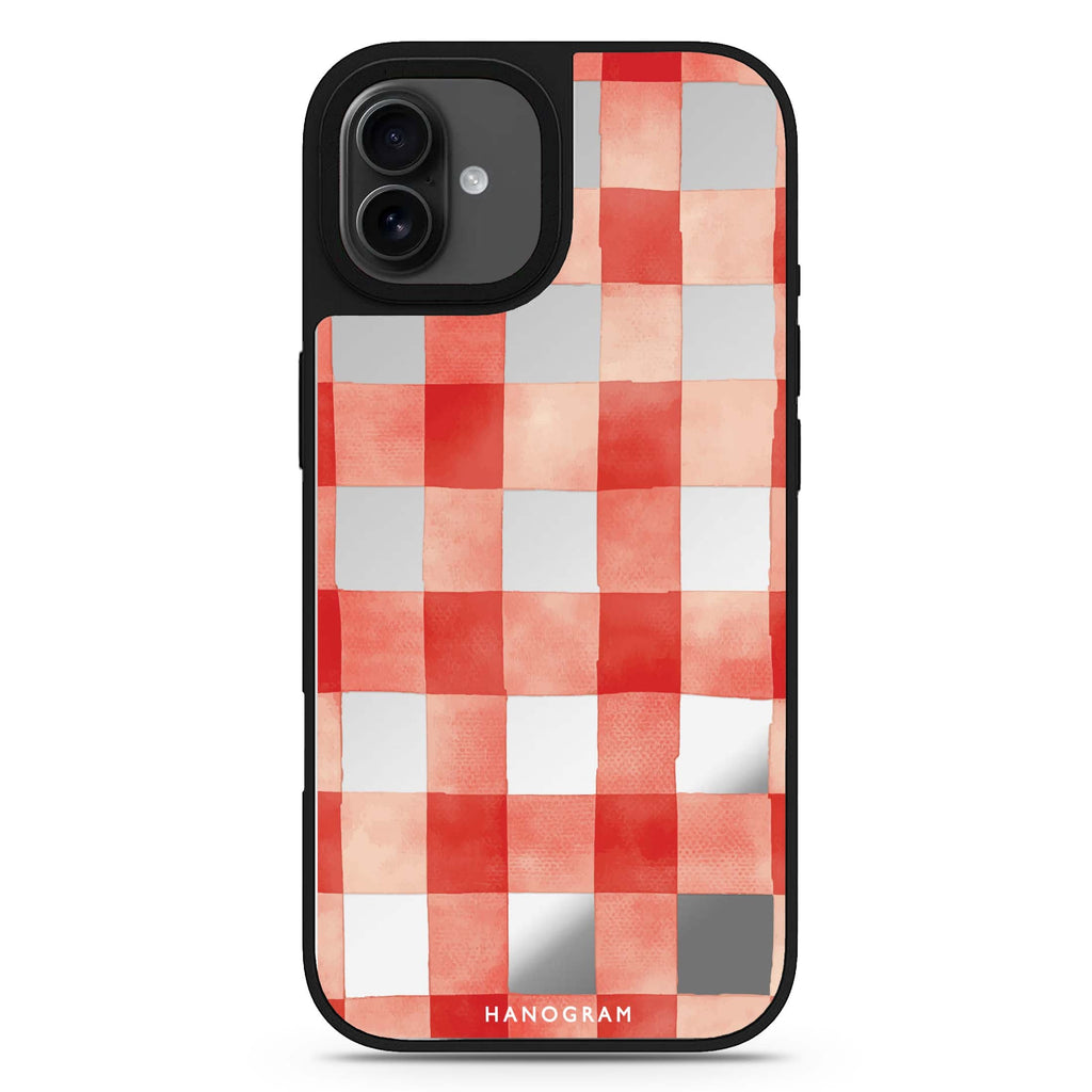 Cherry Checks checker pattern fruit iPhone 17 mirror case