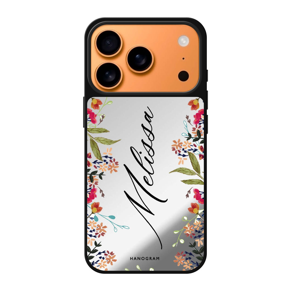 Rustic Garden personalized name spring floral nature vintage iPhone 17 Pro Max mirror case